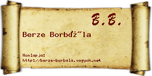 Berze Borbála névjegykártya